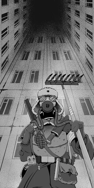 Post-Apocalyptic, Gas Mask, Urban Exploration, Dystopian Art 4K iPhone Wallpaper Background