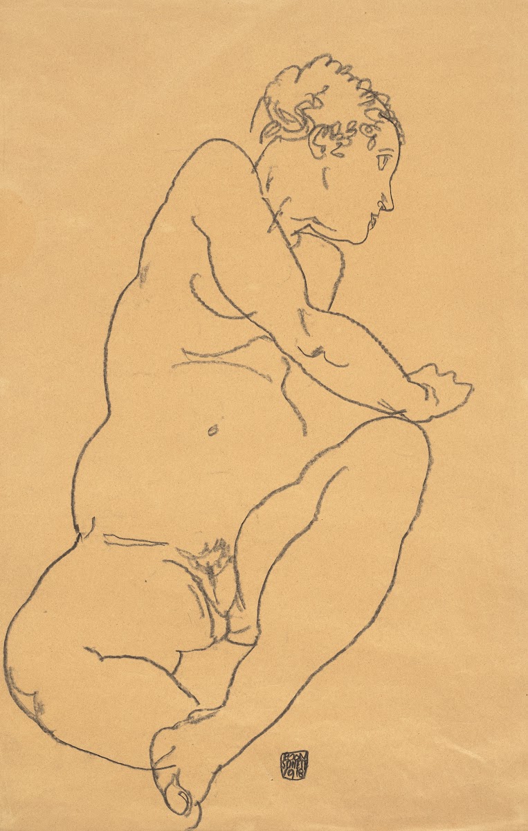 Female Nude Bending to the Left 1918