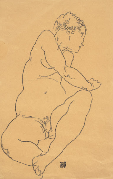 Female Nude Bending to the Left 1918
