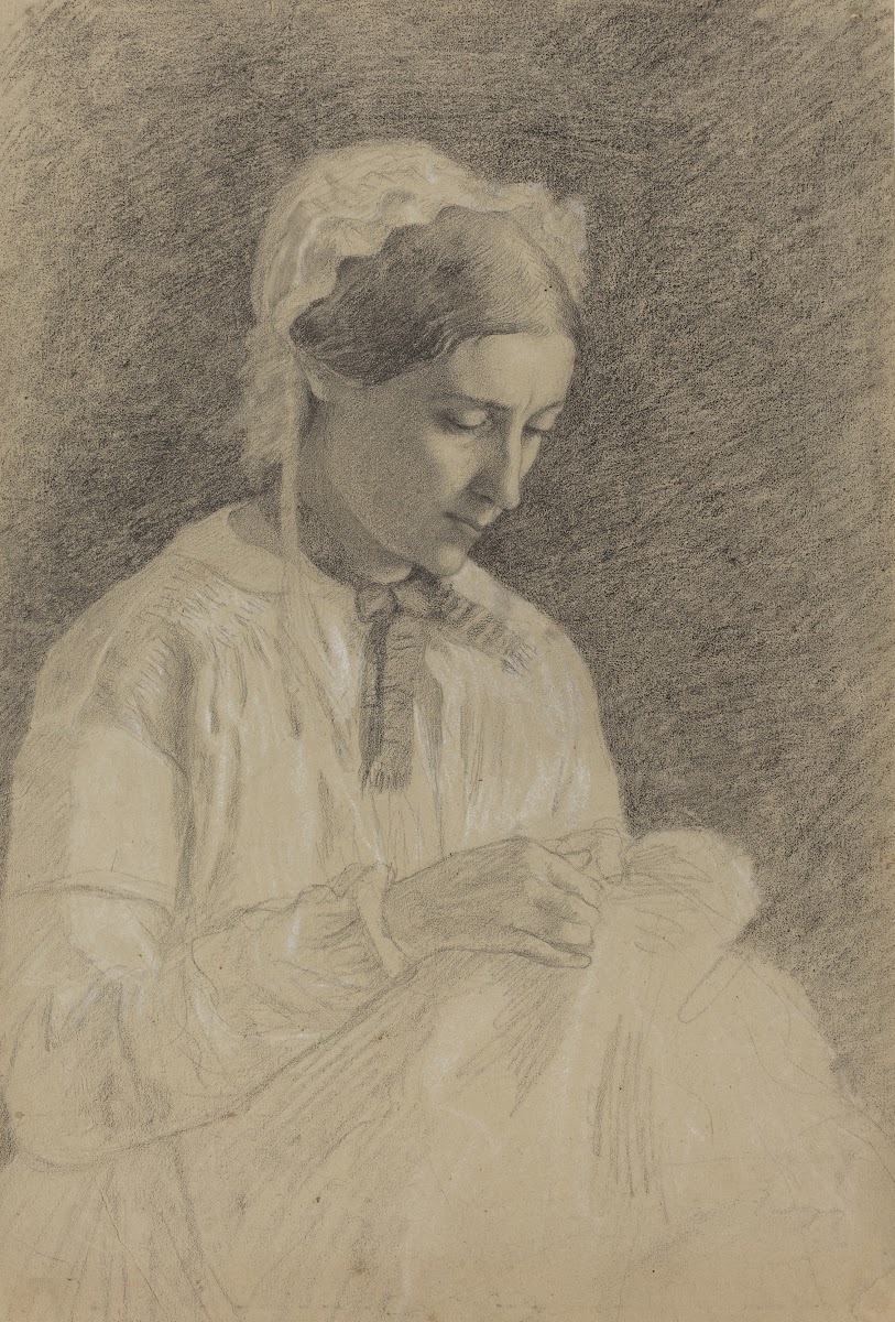 Woman Embroidering 1855 1860