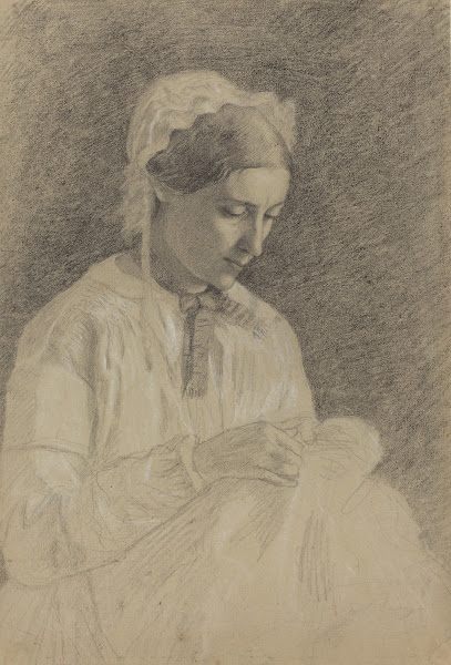 Woman Embroidering 1855 1860