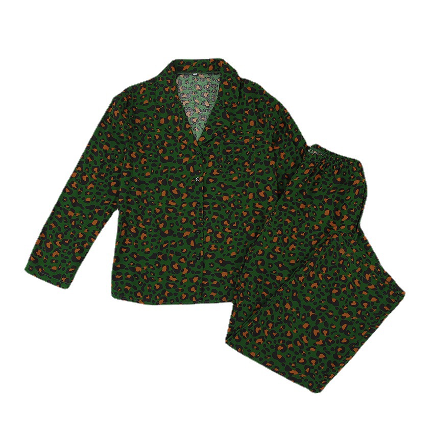 Ladies' Pajama Set, Long Sleeve, Viscose, Leopard Pattern