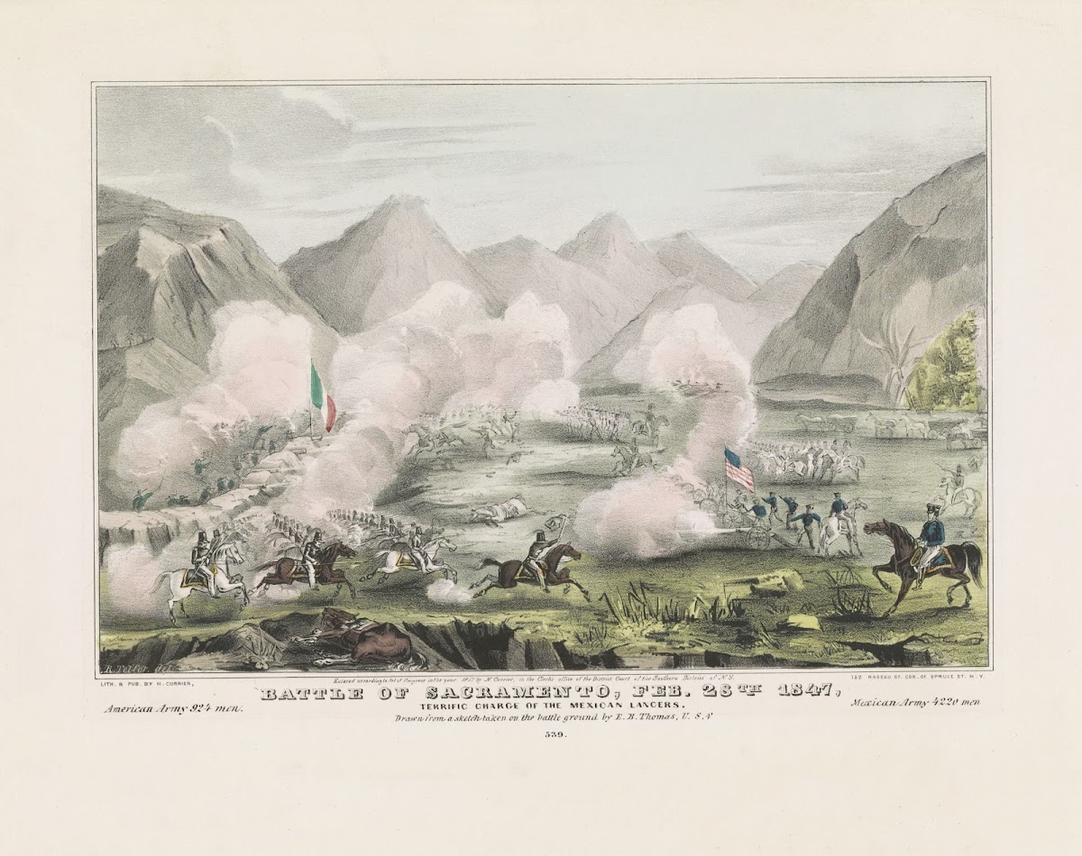 Battle of Sacramento Feb 28th 1847 terrific charge of the Mexican lancers 1847