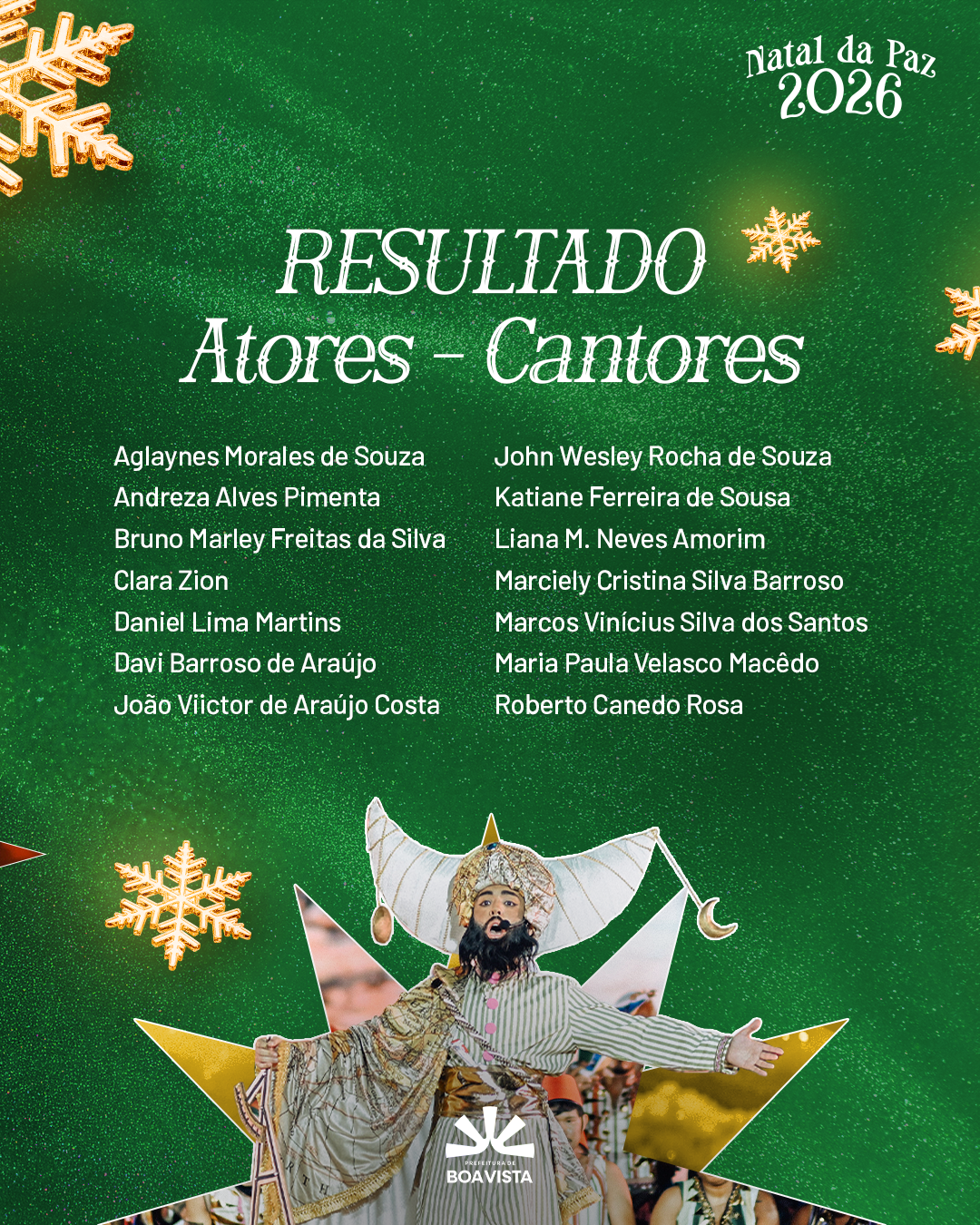 Jurados da FETEC avaliando performances artísticas no Teatro Municipal para o Natal da Paz 2026 em Roraima
