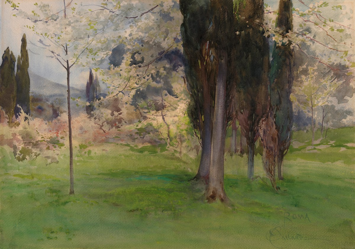 Spring Landscape with Trees 19th 20th century