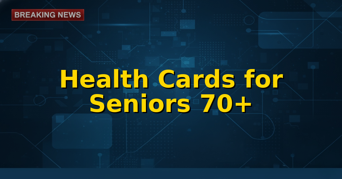 Illustration of a senior couple holding Ayushman Bharat health cards, symbolizing accessible healthcare for the elderly.