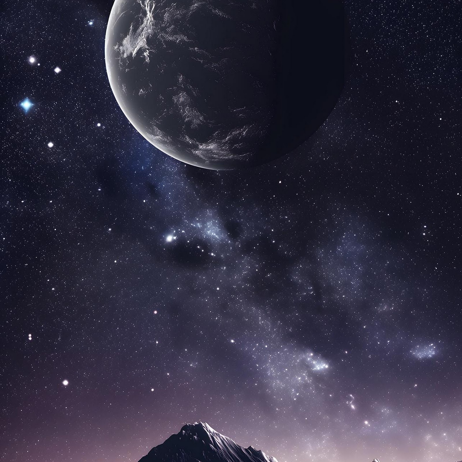 Download Deep Space Mountain Landscape Full HD iPhone