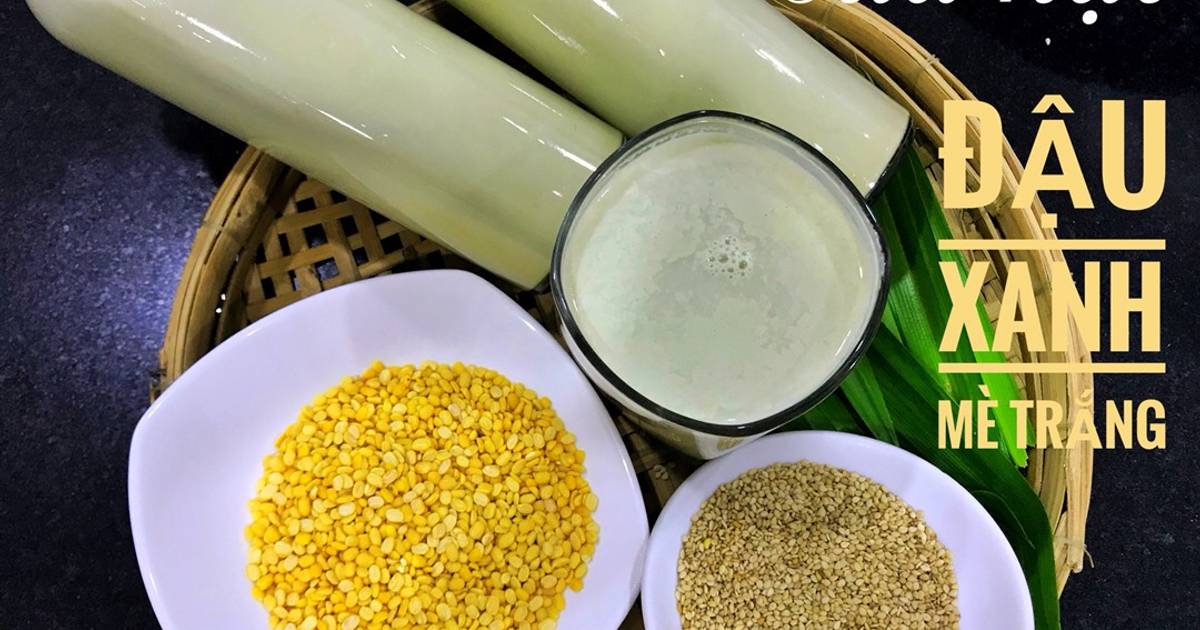 Sữa hạt đậu xanh mè rang cực chuẩn thơm cho bé & ăn chay