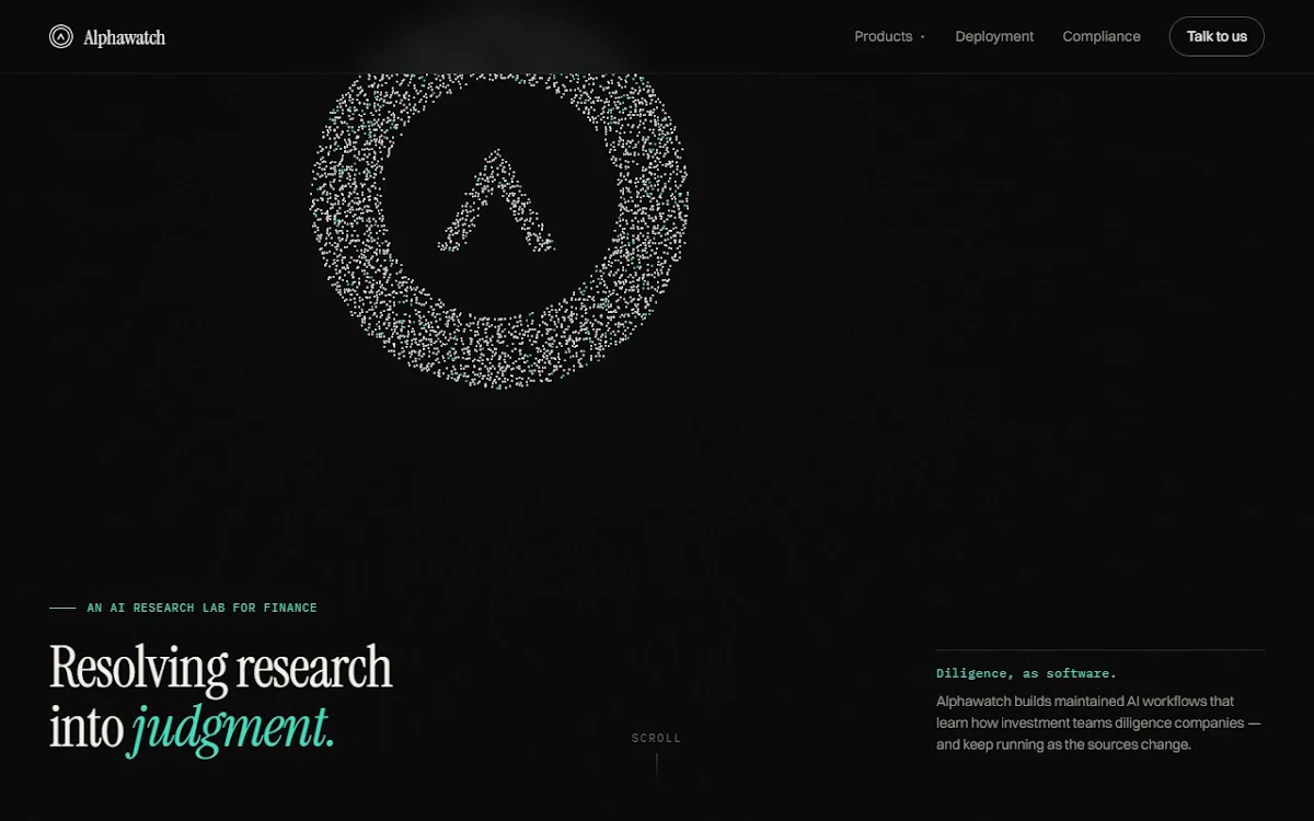 Captura de Alphawatch AI - Chatbot for Hedge Funds