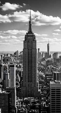 Empire State Building Black and White