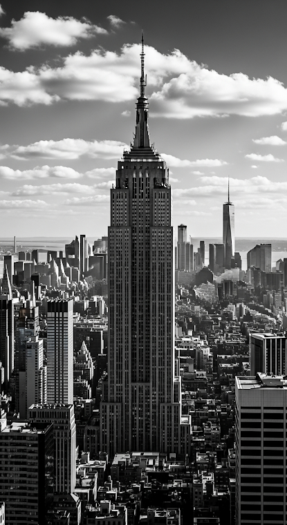 Empire State Building Black and White