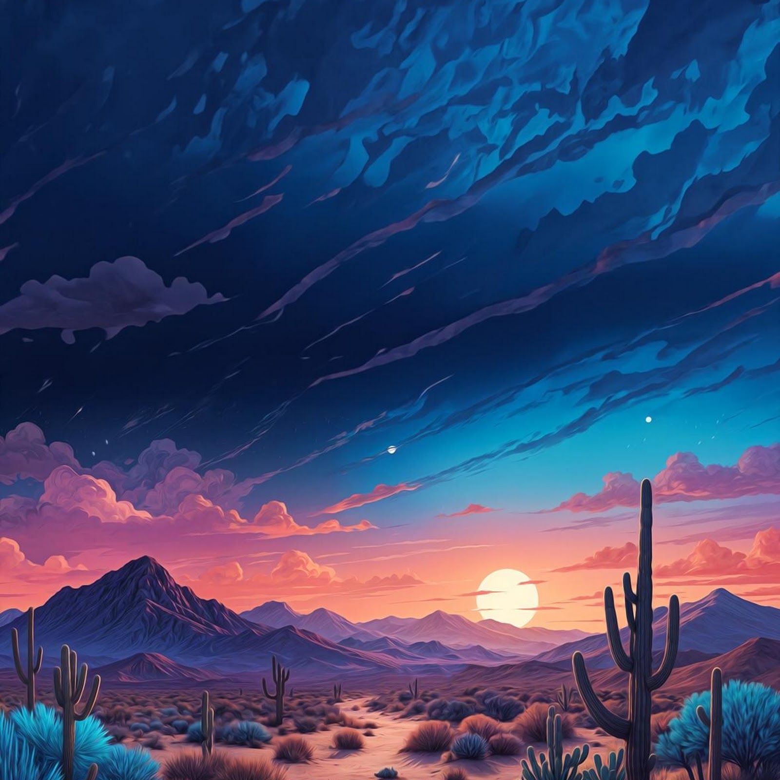 Download Vibrant Desert Path At Sunset Full HD iPhone