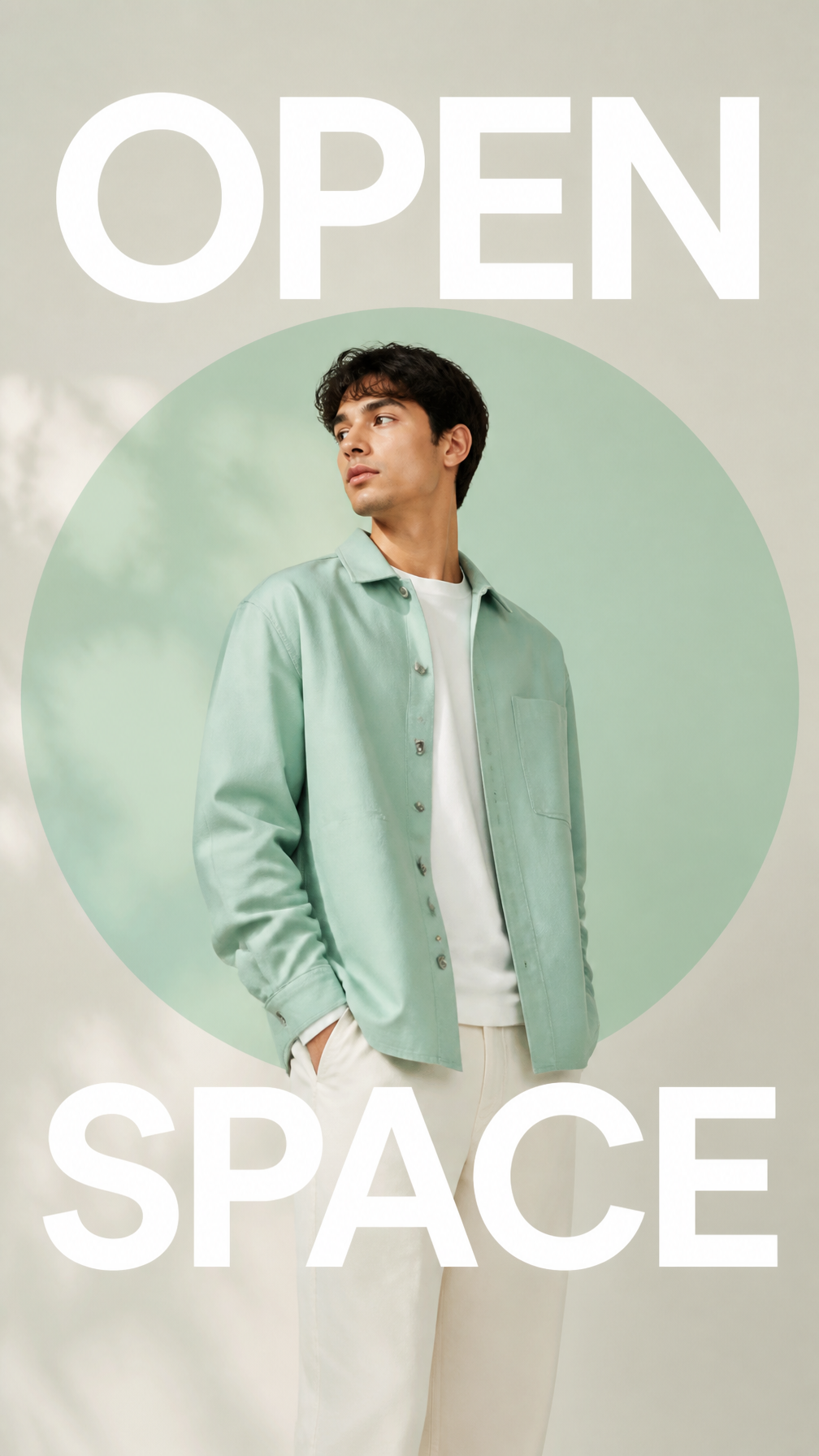 Sobrecamisa de menta con diseño creativo