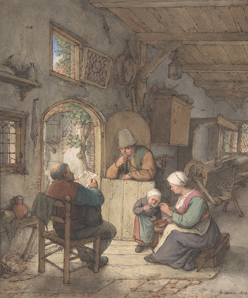 Reading the News at the Weavers Cottage 1673