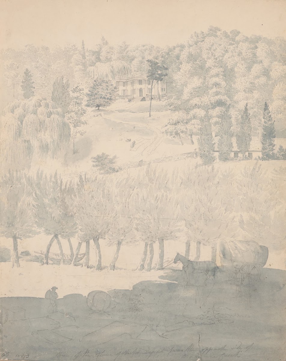 View of the house of Victor DuPont from the opposite side of the Brandywine Cree