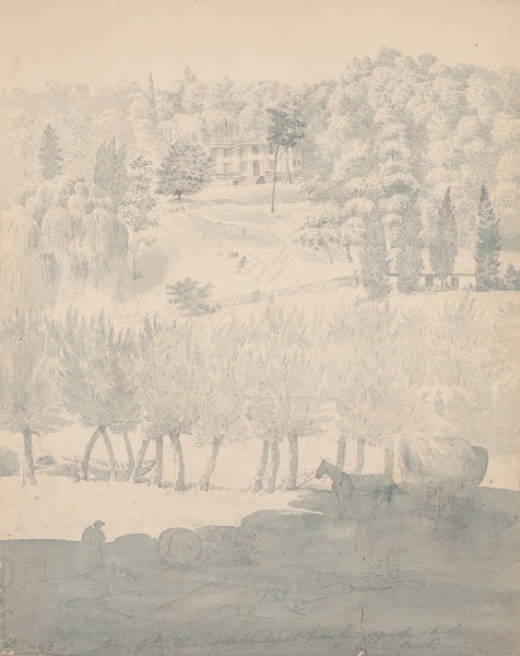 View of the house of Victor DuPont from the opposite side of the Brandywine Cree