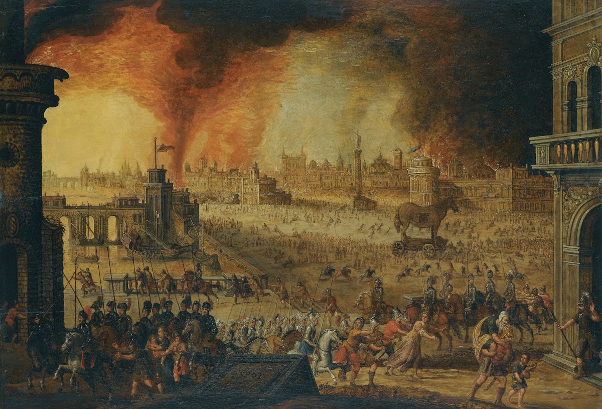 The Burning Of Troy 17th Century