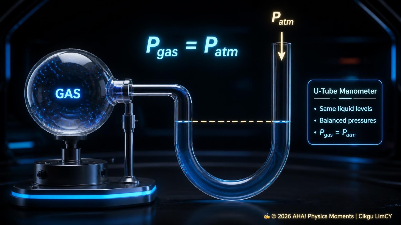 U-Tube Manometer Balanced Pressure