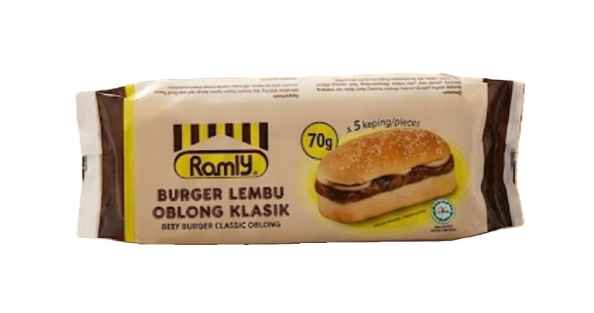 Ramly Burger Beef Oblong Klasik 350G X 36Pkt