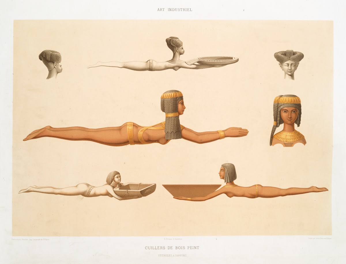 Art industriel cuillers de bois peint ustensiles à parfums 1878