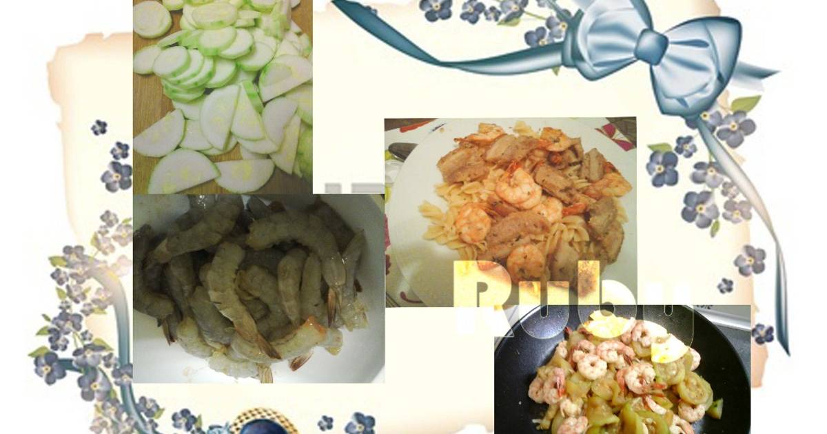 2 trong 1 từ Tôm: Tôm xào bí ngòi - Nui xào tôm thịt