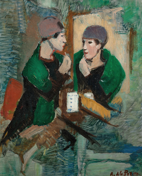 Femme Se Maquillant Devant La Glace 1921