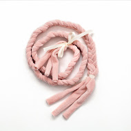 Decor pigtail Twins Air velor powder pink