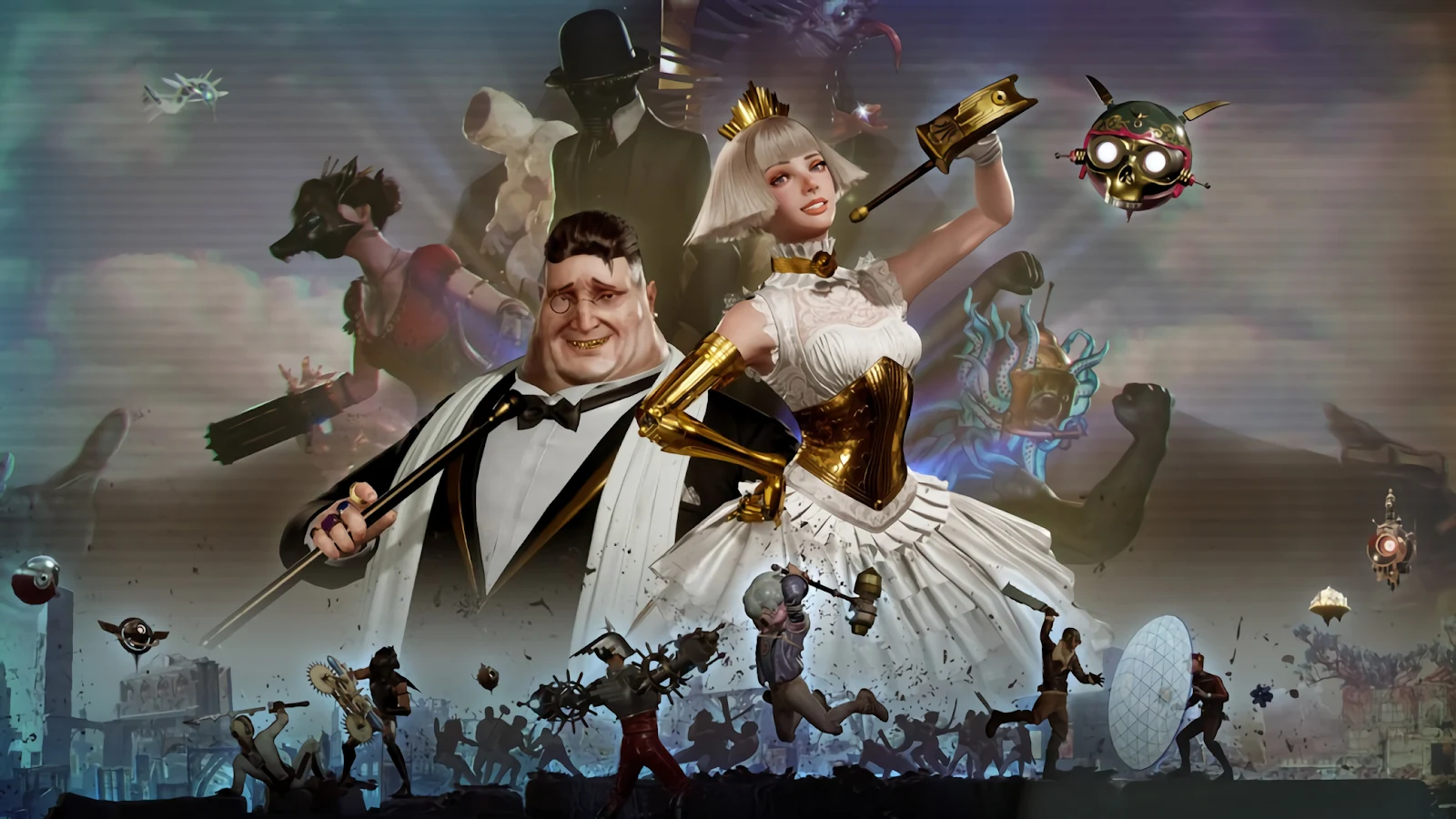 Artwork from Let it Die: Inferno showcasing in-game characters and visual elements, representative of the game's aesthetic and its use of AI in development.