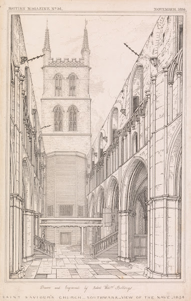 St Saviours Church Southwark View Of The Nave 1834