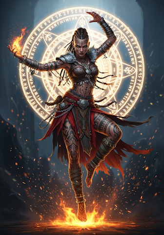 Mystical Warrior's Enchanting Dance