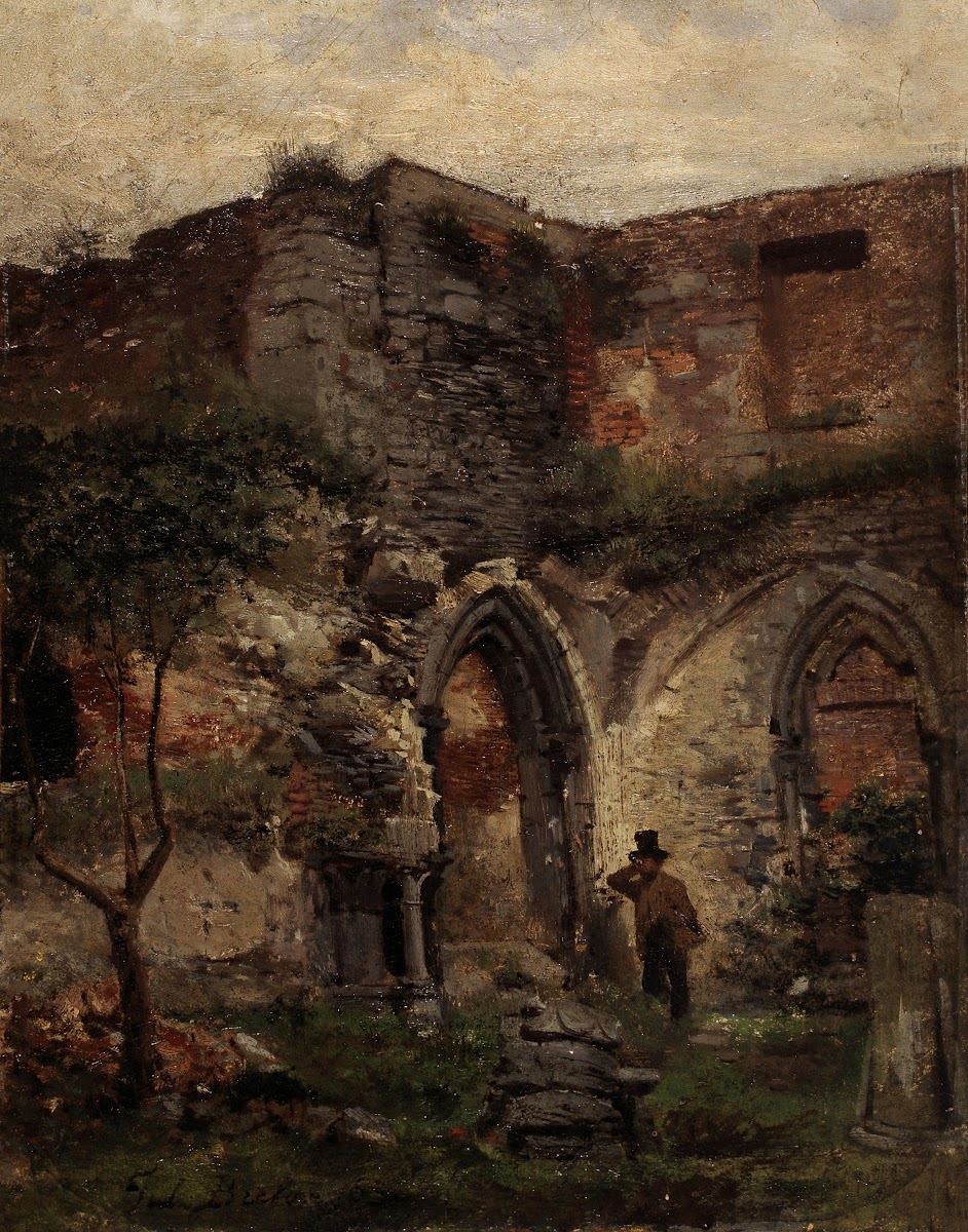 The Ruins of Saint Bavos Abbey in Ghent 1853