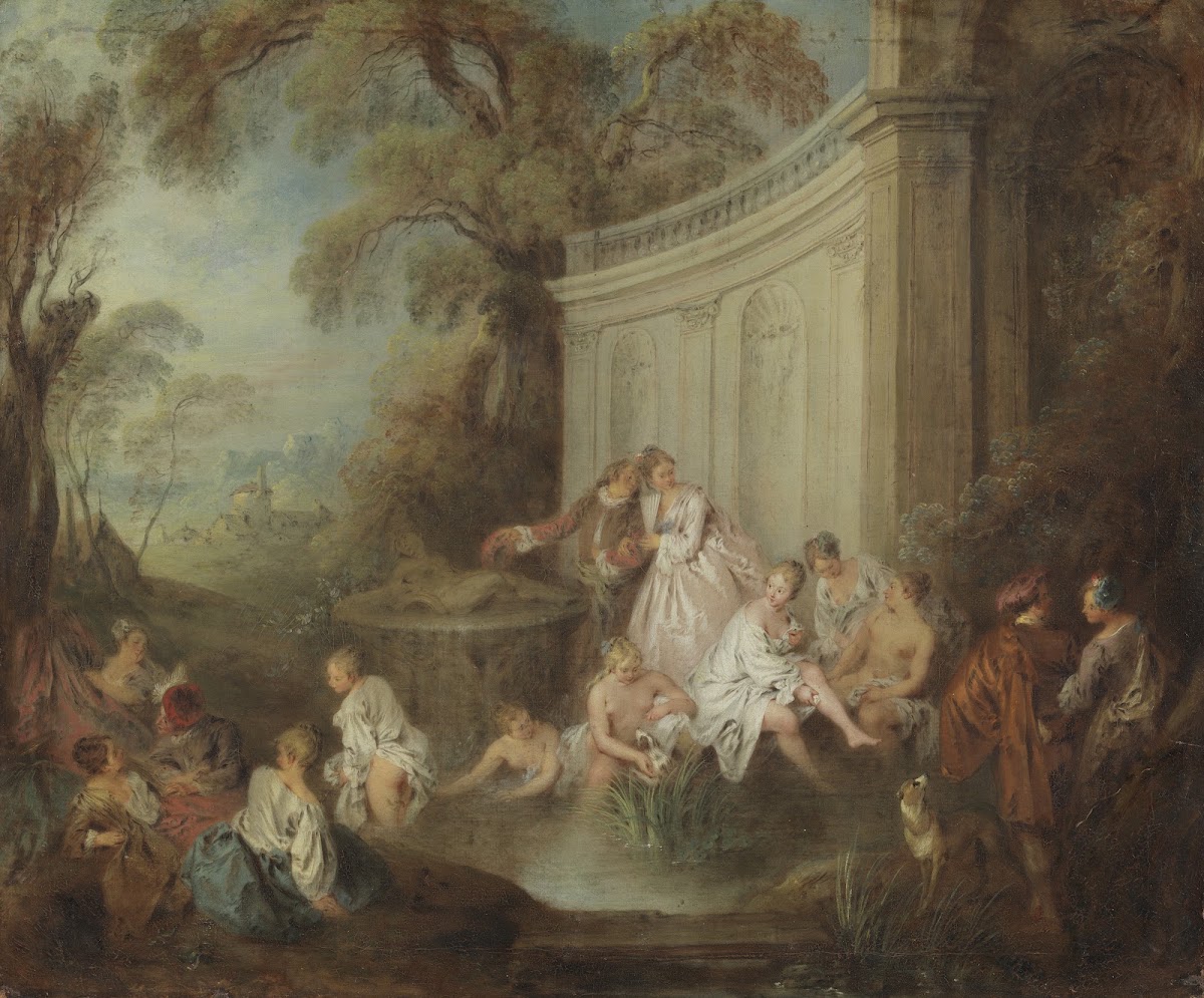 Bathing company in a park