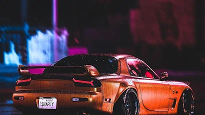 Car At Night Aesthetic, Cars, Mazda Rx-7, Sports Car, Mazda Motor Corporation Full HD iPhone Wallpaper Background