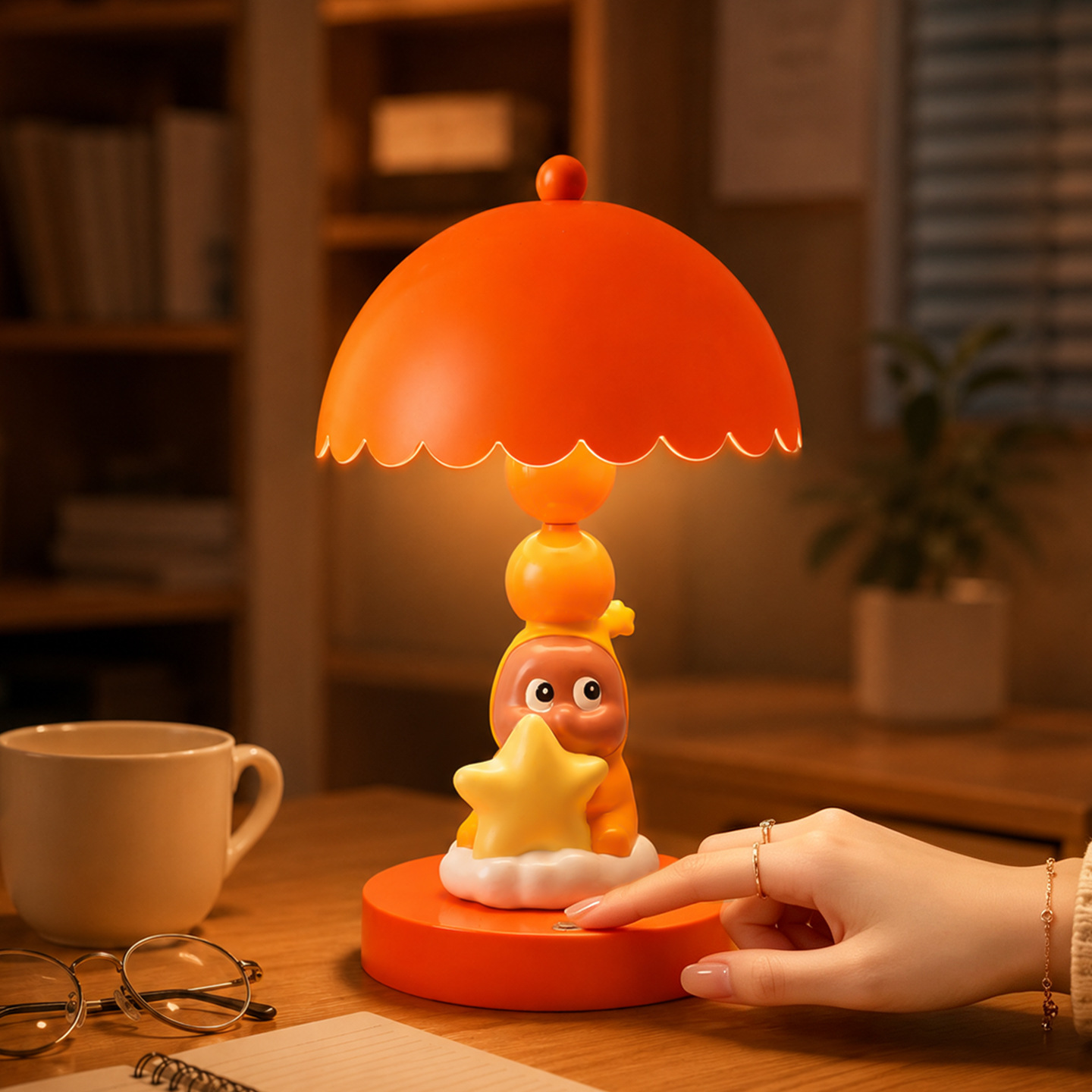 Cartoon star table lamp with color changing