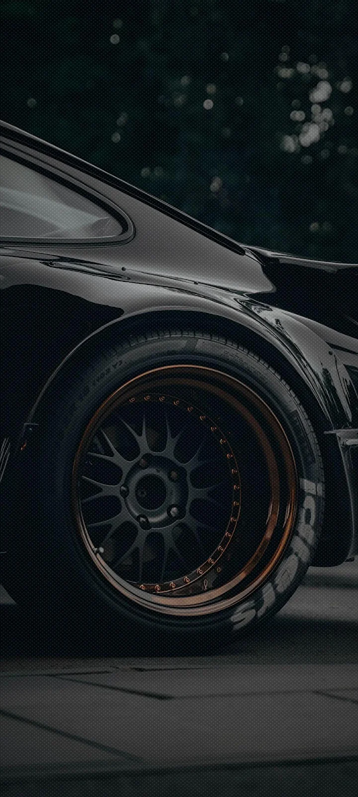 Custom Black Porsche 911 Wheel - Automotive Photography Full HD iPhone Wallpaper (1080x2400)
