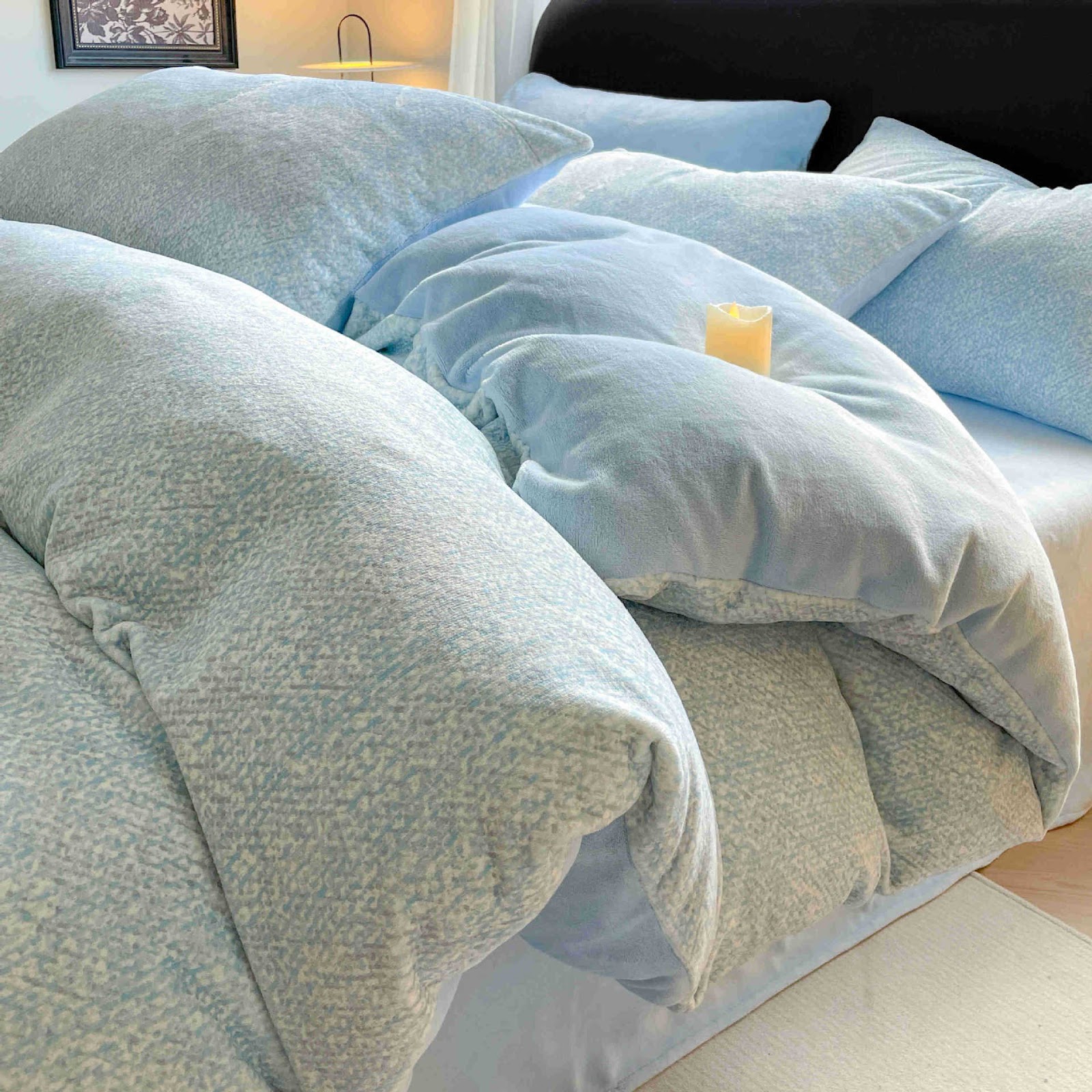 Milk fiber fleece duvet cover, winter warm