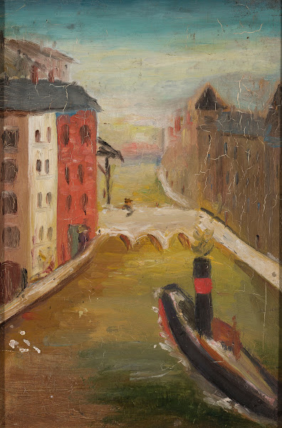 Ship in a city 1920