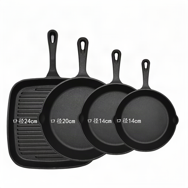 Gusseisen-Bratpfannen-Set, 5-teilig