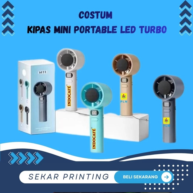 Costum kipas mini portable/ kipas mini turbo/kipas mini LED/costum design suka2 — foto 1