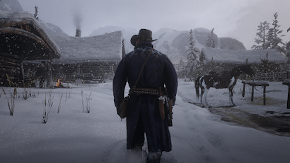Red Dead Redemption 2, Western, Snow, Cowboy 4K Wallpaper Background
