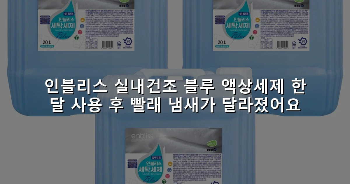 인블리스 실내건조 블루 액상세제 한 달 사용 후 빨래 냄새가 달라졌어요