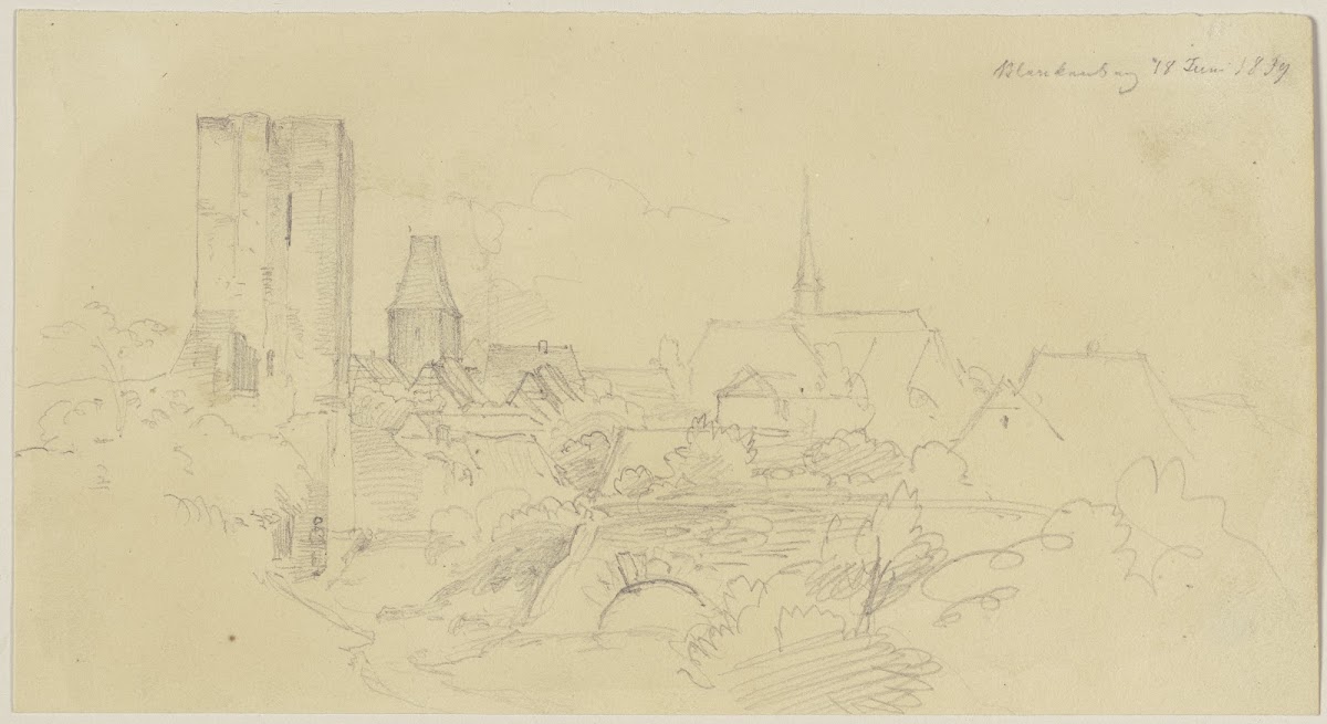 Castle and town of Blankenberg 1839