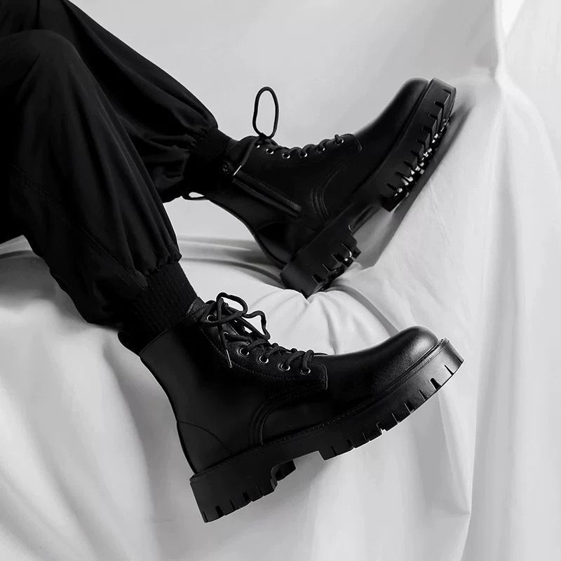 Men's winter boots with zipper, lined
