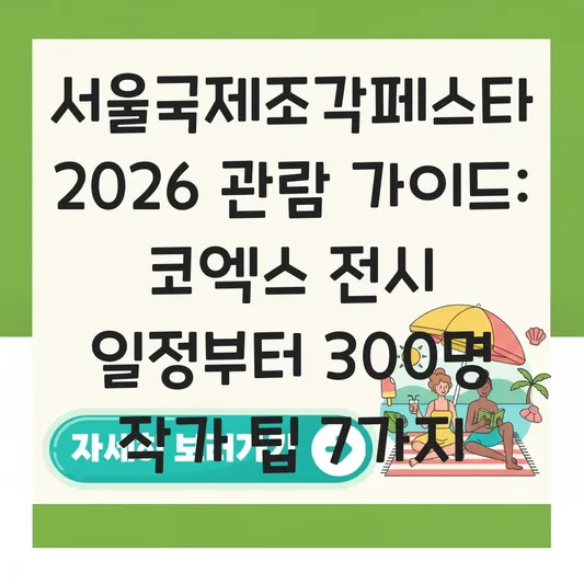 서울국제조각페스타 2026 코익스 전시 일정 및 300여 명 작가 참여 아트페어 관람 가이드 대표 이미지