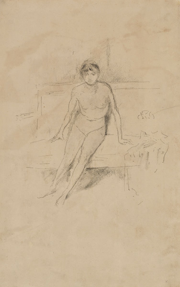 A Nude Model Seated on a Couch 1893