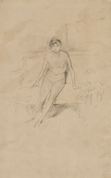 A Nude Model Seated on a Couch 1893