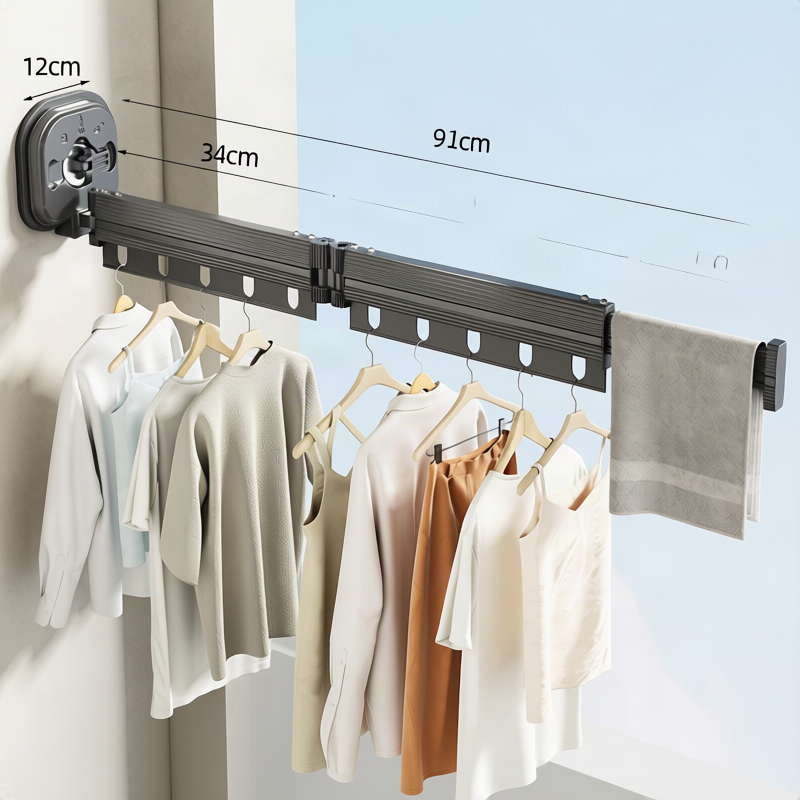 Laundry rack with suction cup, extendable, model 985