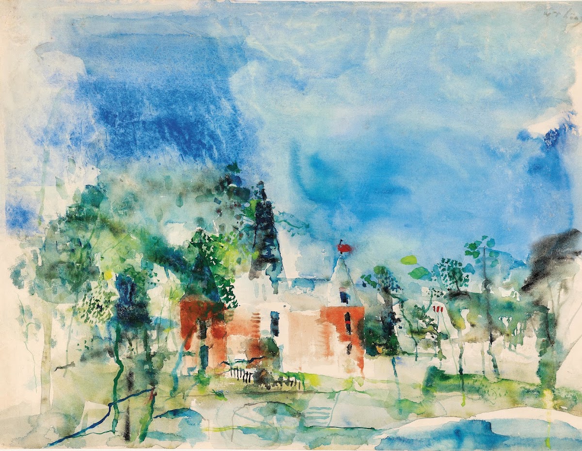 Castle with red towers 1930s