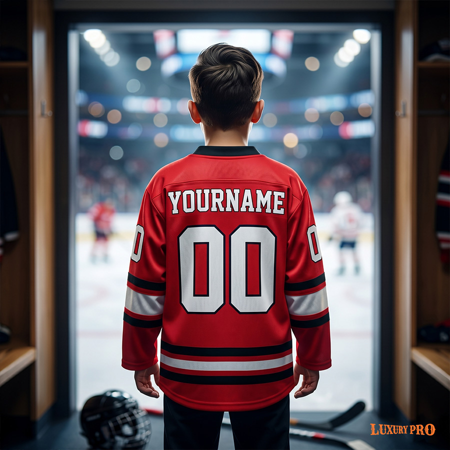AOP KHU children's ice hockey jersey
