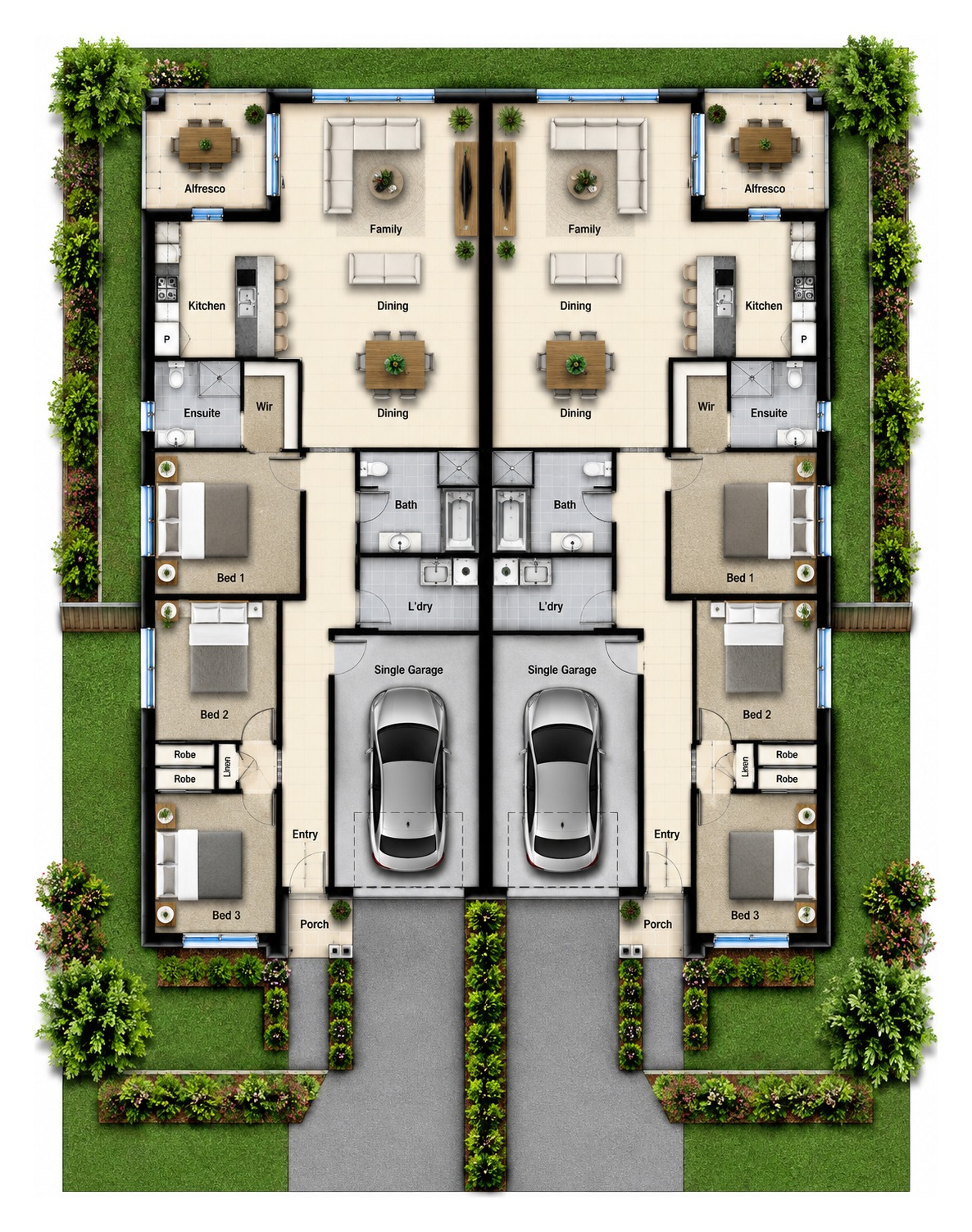 Duplex Investment Property in Wadalba, NSW (4.65% Yield) | Aus Investment Properties - Floor Plan 1